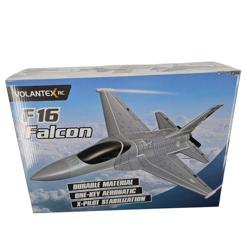VolantexRC F16 Falcon RC Airplane 4-Channel RTF X-Pilot Stabilizer Grey EXA76110